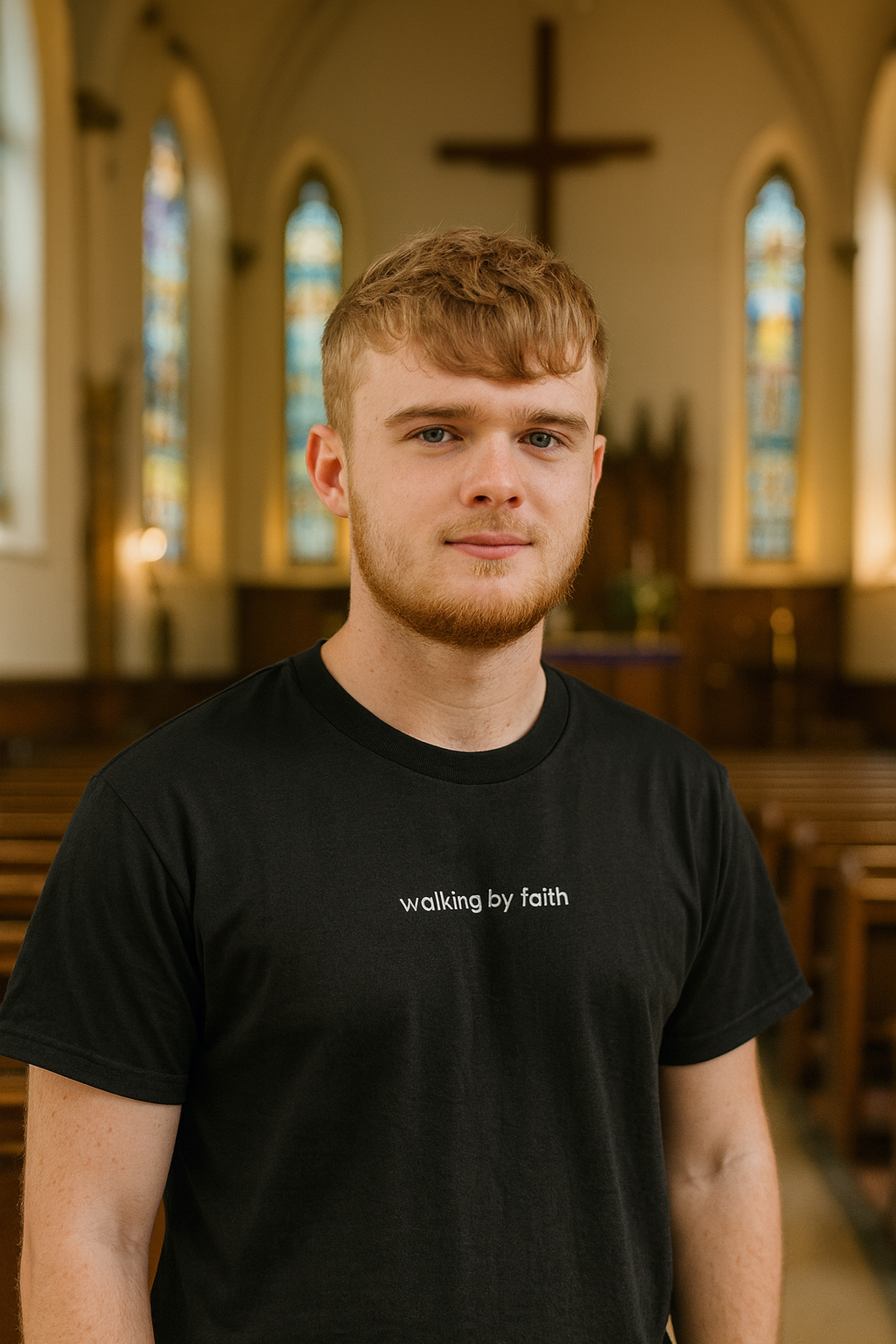 walking by faith t-shirt