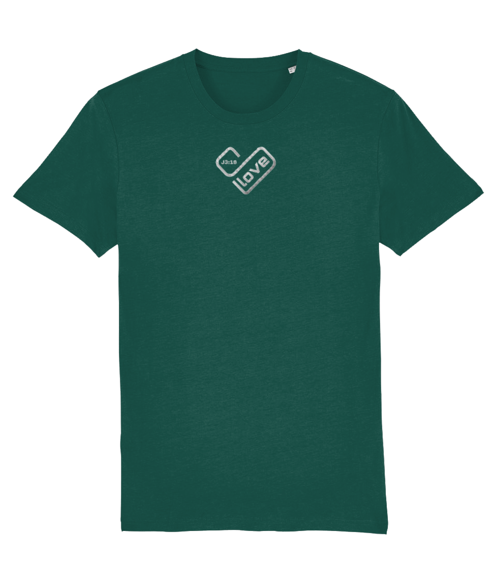 Embroidered J3:16 heart