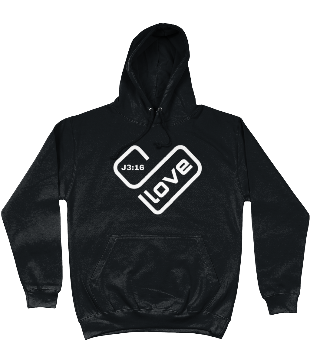 Love heart J3:16 Printed Hoodie