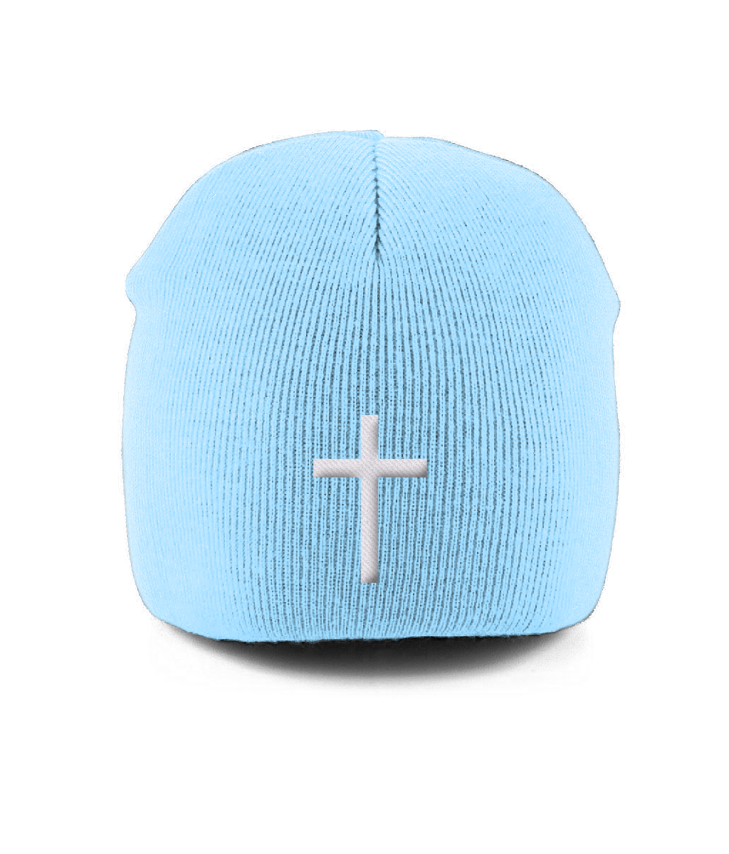 Pull-On Beanie Embroidered cross