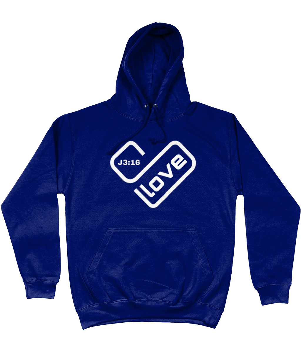 Love heart J3:16 Printed Hoodie