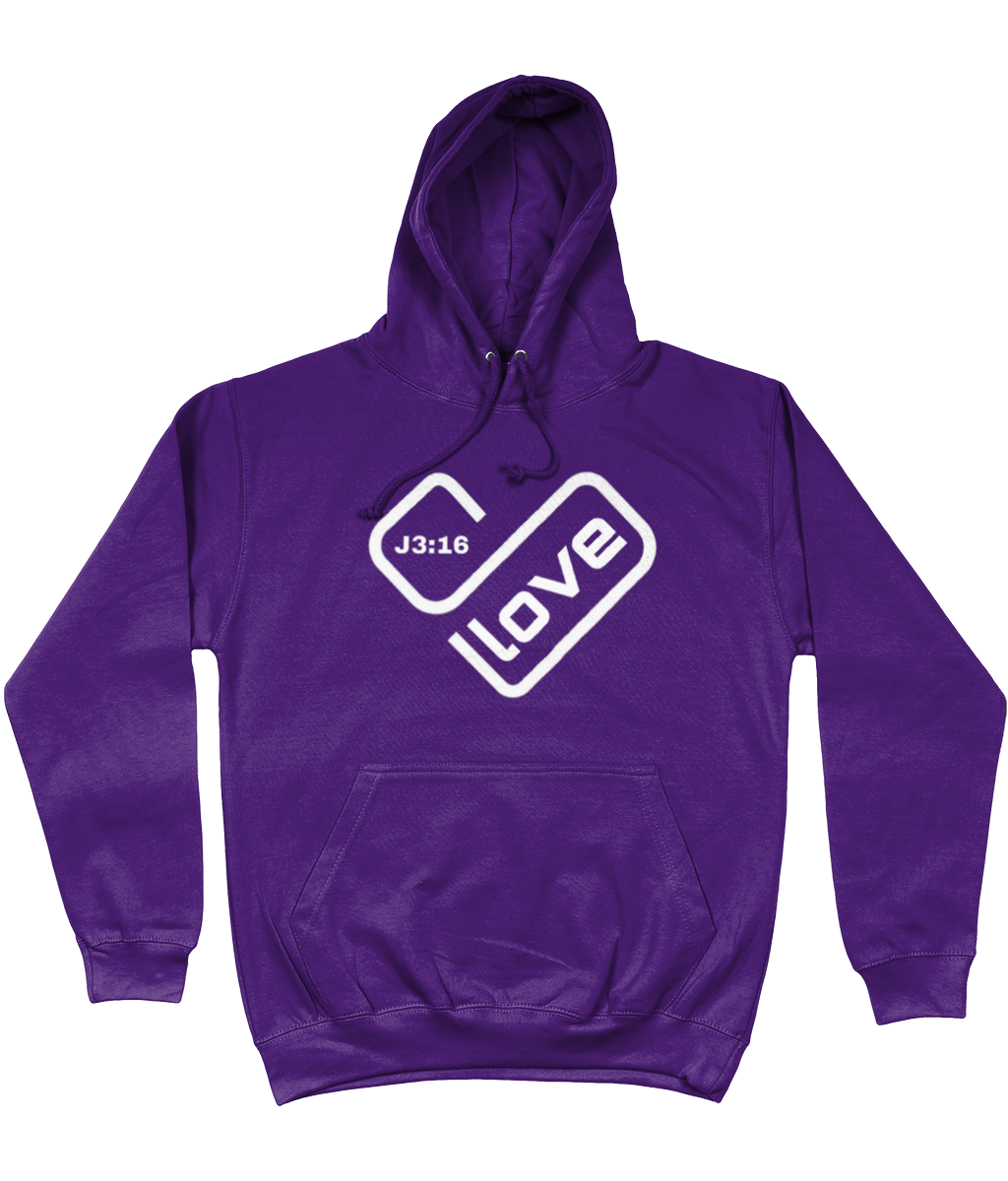 Love heart J3:16 Printed Hoodie