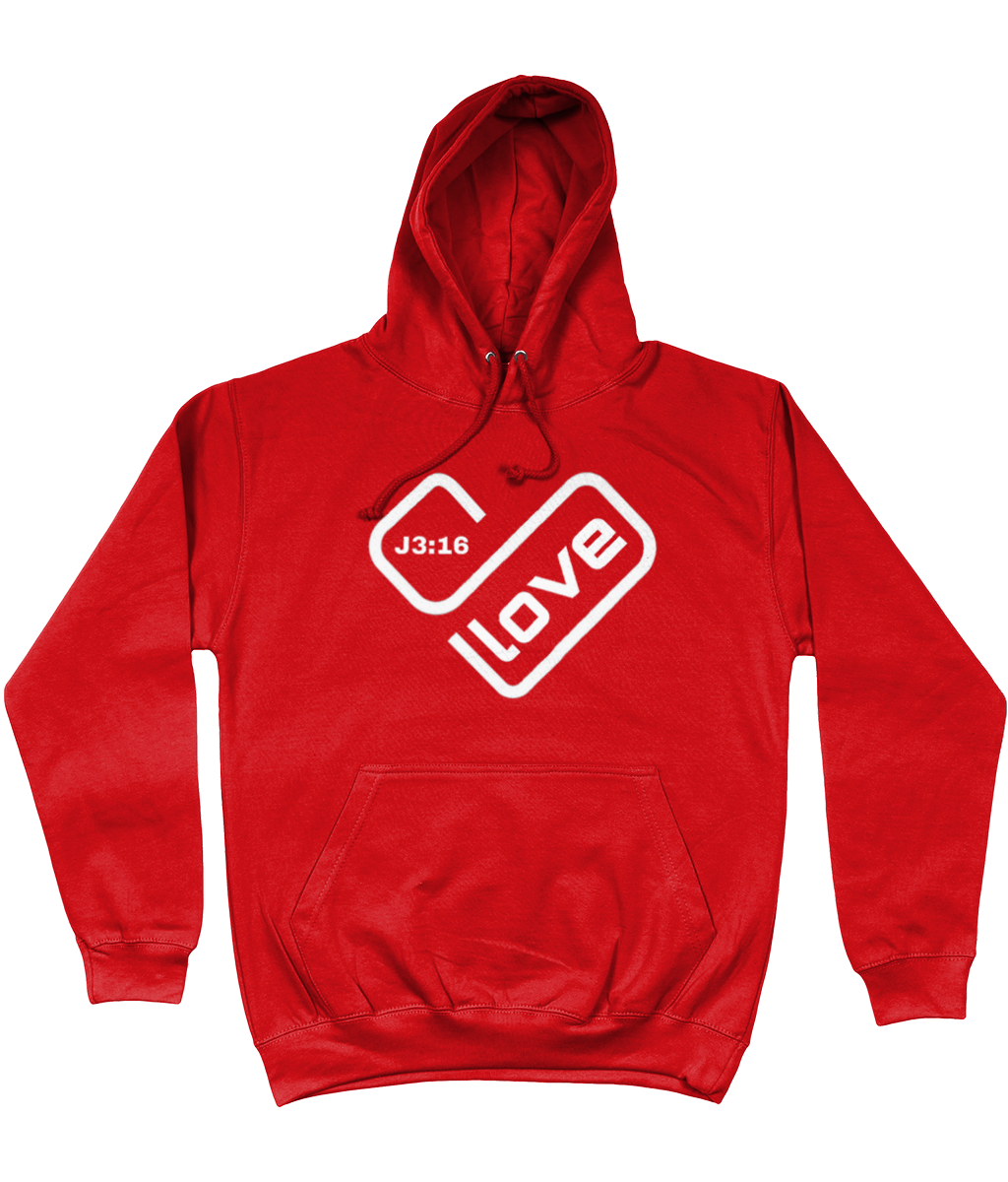 Love heart J3:16 Printed Hoodie