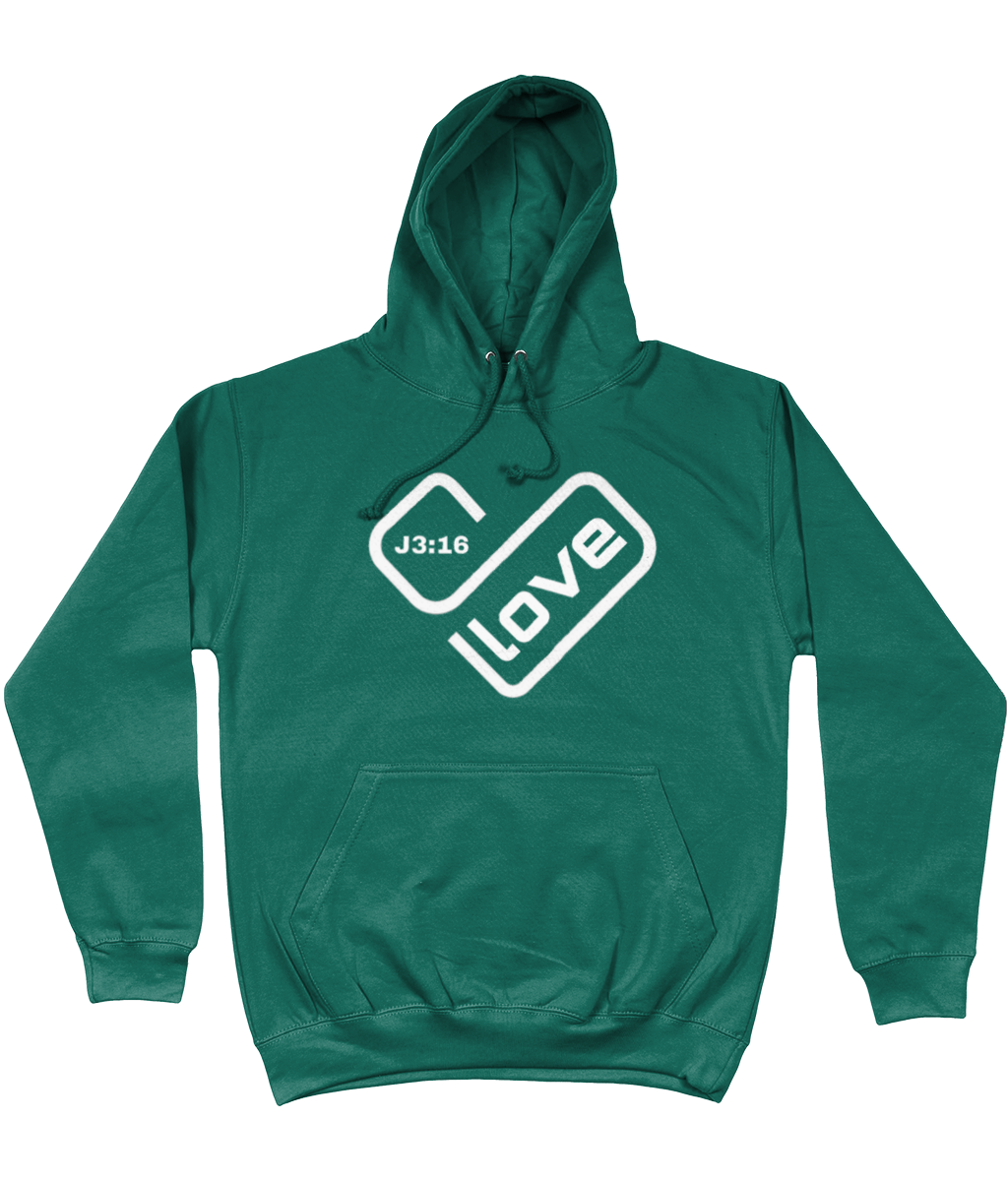 Love heart J3:16 Printed Hoodie