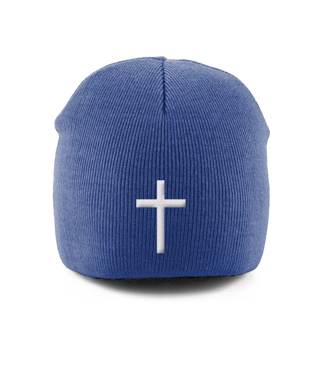 Pull-On Beanie Embroidered cross