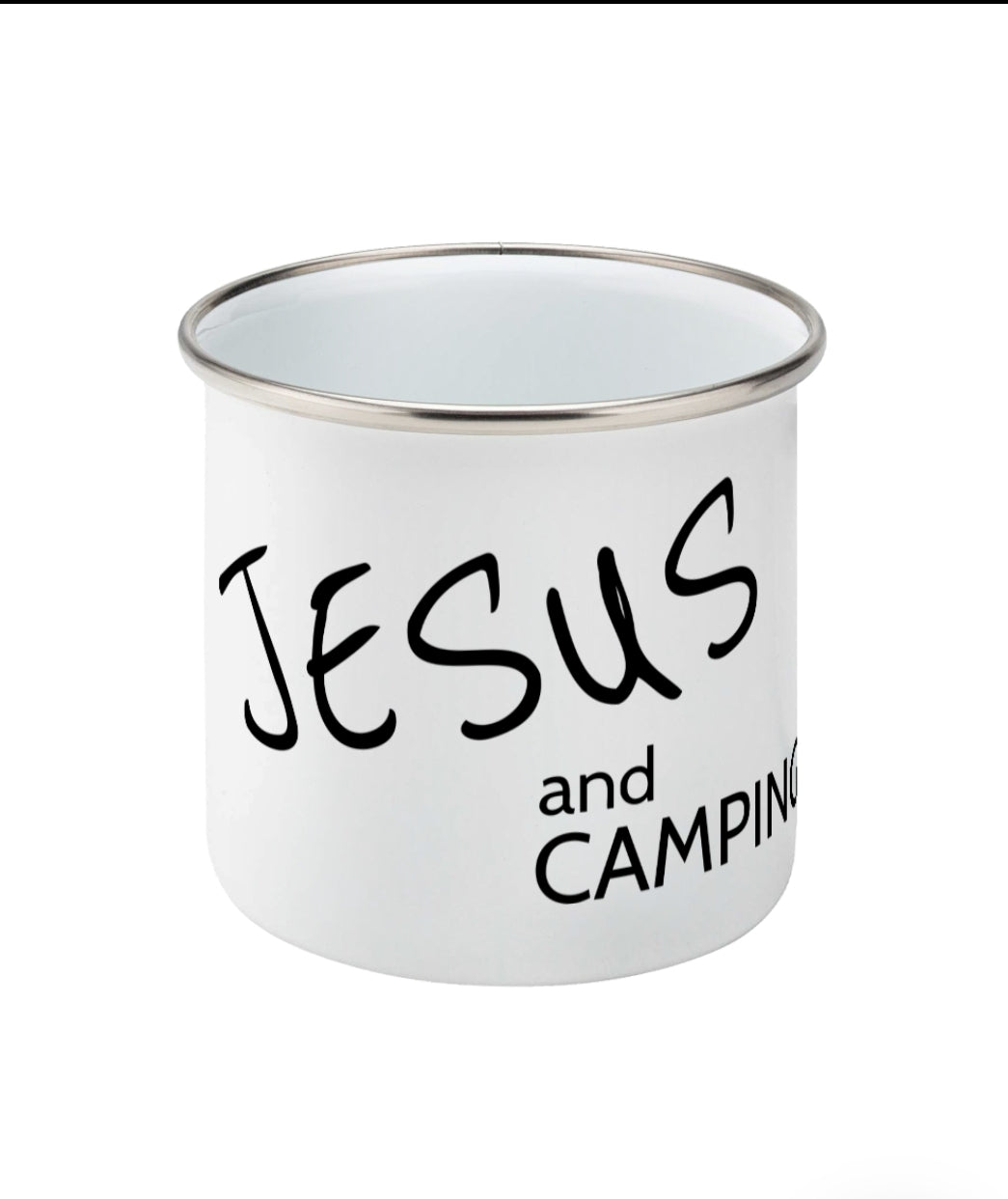 Enamel Camping Mug JESUS and CAMPING