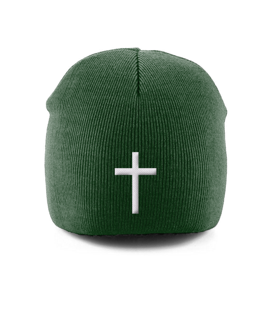 Pull-On Beanie Embroidered cross