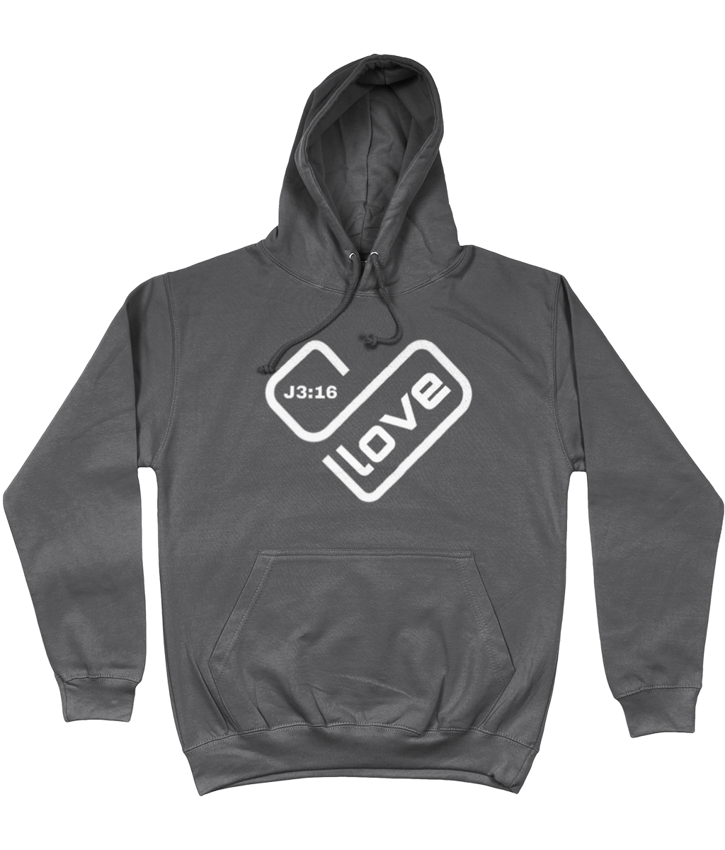Love heart J3:16 Printed Hoodie