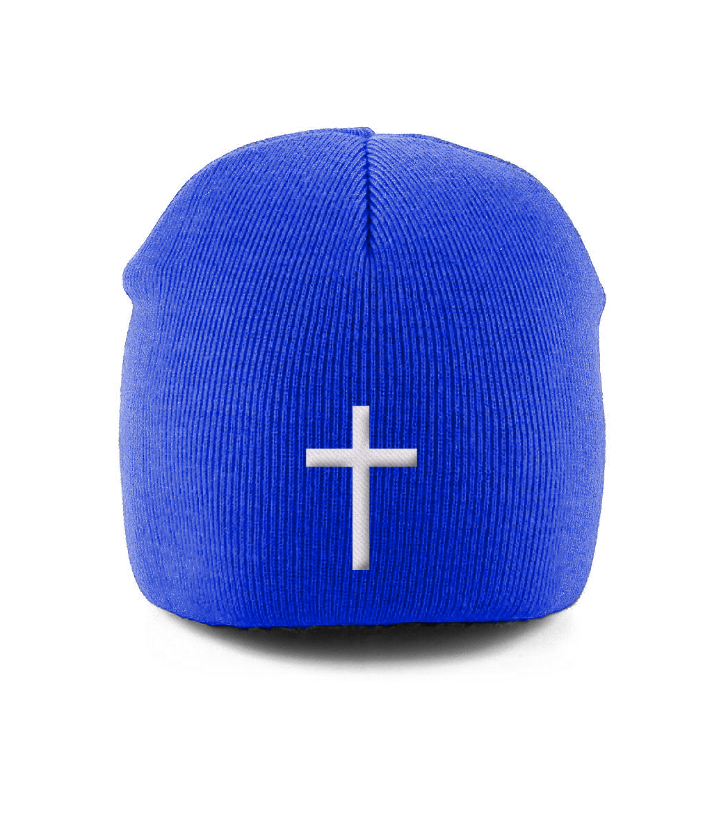 Pull-On Beanie Embroidered cross